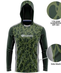 Mesh Fishing Long Sleeve Hoodie T-Shirt 170 GSM Sunproof SPF 50+