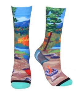Crew 360 digital print colored toe unisex socks