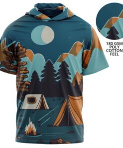 Youth 180 GSM Cotton Feel Sublimated Short Sleeve Hooded T-Shirt