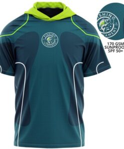 Unisex 170 GSM Sunproof SPF 50+ Sublimation Short Sleeve Hooded Fishing T-Shirt