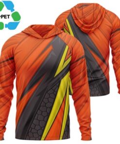 Men's rPET Recycled 100% Polyester Sublimation Performance Hoodie T-Shirt