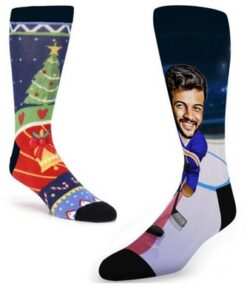 Mid calf crew 360 digital print socks w/ Full color logo, 168 Needles